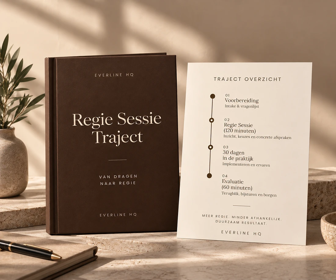 Regie Sessie Traject: boek en trajectoverzicht van Everline HQ